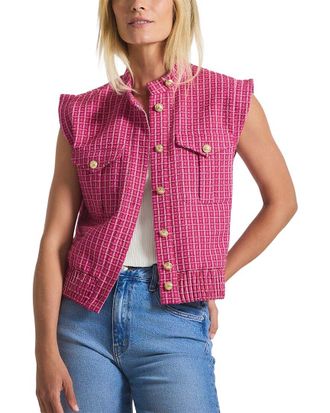 Derek Lam Namira Cotton Tweed Sleeveless Jacket