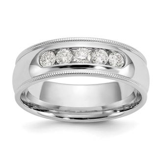 Diamond2Deal 14k Gold Lab Grown Diamond Wedding Band Ring 1/2Ct Clarity- VS Color- D-E
