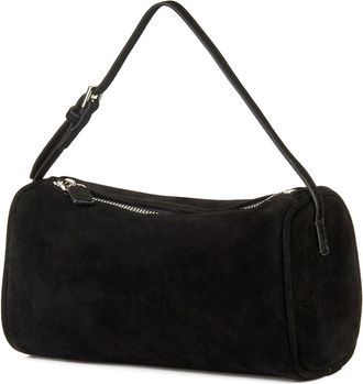 Generic Compatible For Mini Suede Handbag Real Leather Square Pen Container Bag Women(Black)