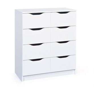 Dmora Cassettiera Dhom, 8 Cassetti, Apertura Scorrevole, 80x91x40h cm Bianco