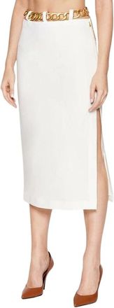 Patrizia Pepe Maxi Midi Rok met Kettingceintuur - Dames - Midirokken - Wit - S - Polyester - Rokken