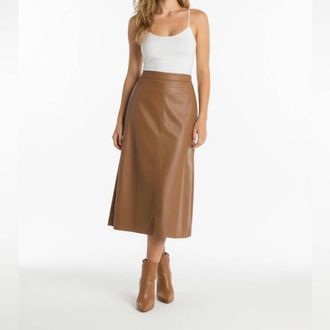 Vince Camuto Elegant Midi Skirt In Tan