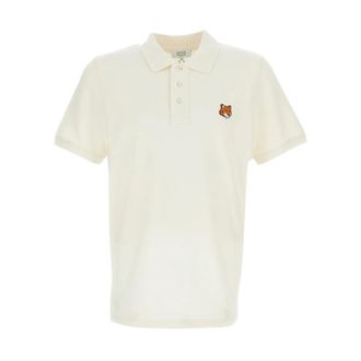 Maison Kitsun&eacute; Polo Shirts, male, Beige, Size: S Polo Shirt