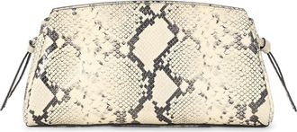 Staud Maude Convertible Leather Clutch in White Snake at Nordstrom