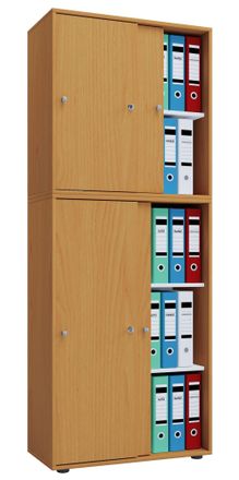 ebuy24 Armario De Oficina Vcm Con 5 Compartimentos Armario De Archivo Moderno Con Puertas Correderas Dimensiones Aprox. An. 70 X Al. 184 X T. 37 Cm - Lona 5-