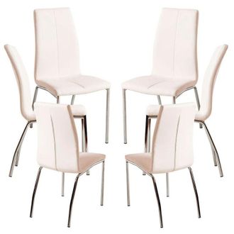 Regalos Miguel Regalos Miguel - Packs Sillas Comedor - Pack 6 Sillas Humi Polipiel - Blanco
