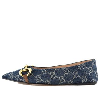 Gucci (WMNS) Gucci Denim Ballet Flat With Horsebit Blue 635101-2KQ80-4462