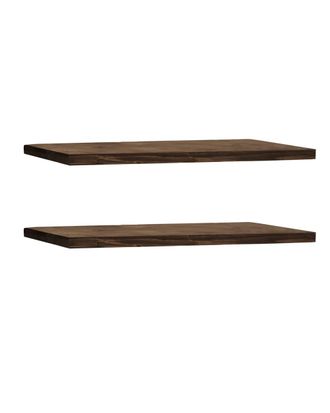 Deco Wood Pack 2 estanter&iacute;as de madera maciza flotante nogal 80x3,2cm