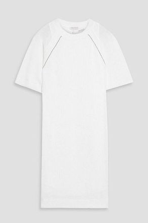 Brunello Cucinelli White Cotton Knit Dress, Size X-Small
