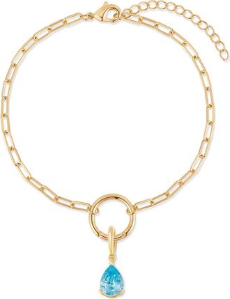 Brook & York Colette Mini Teardrop Birthstone Bracelet in Gold/December at Nordstrom