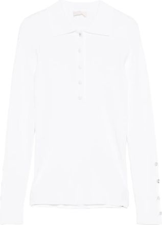 Liu Jo Polotop met knopen en lange mouwen - Wit