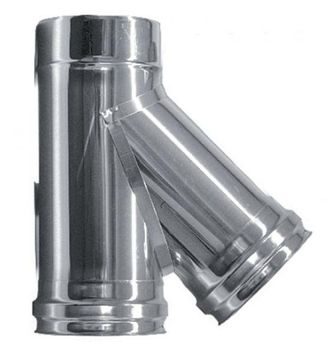 MBM Tubo De Humos De Pared Doble Aislado De Acero Inoxidable Con Conexi&oacute;n En T De 135&deg; Dn 350/400