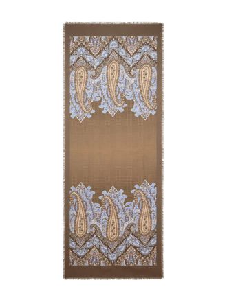 Etro Sciarpa con stampa paisley - Marrone