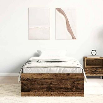 Berkfield Home Durable Bed Frame without Mattress Old Wood 90x200cm Engineered Wood in Brown | Size: 90x200 cm