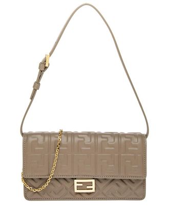 Fendi Fendi Baguette Leather Wallet On Chain