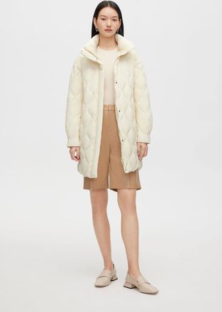 Bosideng Womens Mid-Length Down Jacket - Cream - Size 10 UK