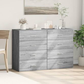Berkfield Home Sideboards 2 pcs Grey Sonoma 60x39x80 cm Engineered Wood | Size: 60 x 39 x 80 cm