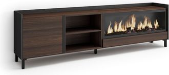 Skraut Home Skraut Home - Mueble Tv, Televisi&oacute;n, Muebles De Sal&oacute;n, Almacenaje, 212x35x61cm, Para Tv Hasta 80, Chimenea El&eacute;ctrica Xxl, Dise&ntilde;o Industrial, Estilo Mo