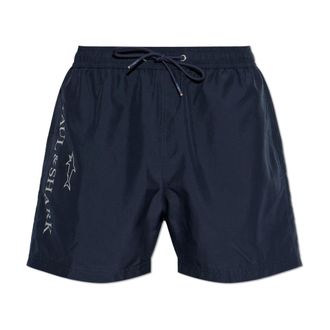 Paul & Shark Paul & Shark, Beachwear, male, Black, Size: L Swim Shorts with Logo