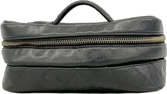 Chanel Black Leather Vanity Bag (Pre-Owned)