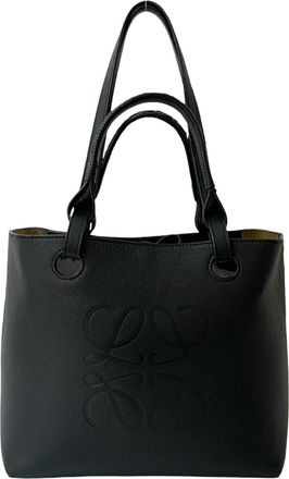 Loewe Black Leather Handbag Shoulder Bag Tote Bag (Pre-Owned)