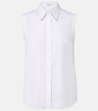 Brunello Cucinelli Monili cotton-blend top