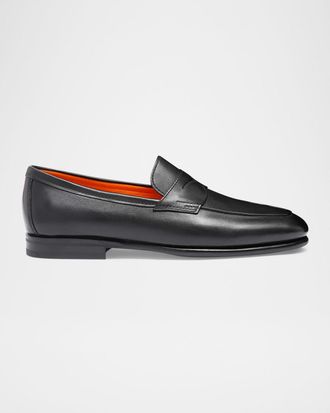 Santoni Men & apos;s Carlo Leather Penny Loafers