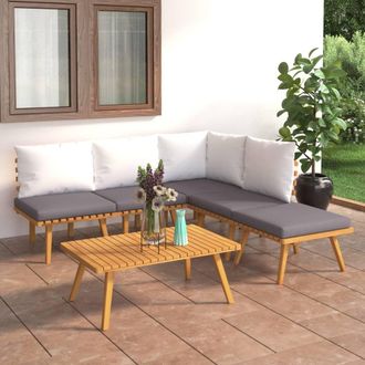 vidaXL Muebles De Jard&iacute;n 6 Piezas Con Cojines Madera Maciza De Acacia Vidaxl