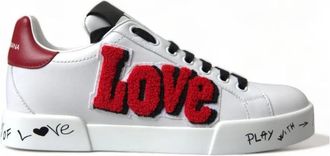 Dolce & Gabbana Portofino Love Sneakers - Dames - Sneakers - Wit - 36 EU - Leer - Schoenen