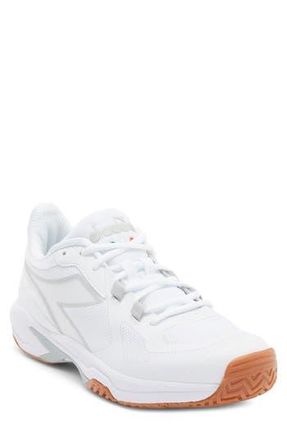 Diadora Trofeo 2 Tennis Shoe in White/Silver at Nordstrom Rack, Size 4.5
