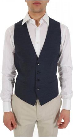 HUGO BOSS Kostuumvest - Heren - Gillet - Blauw - 2XL - Kostuums