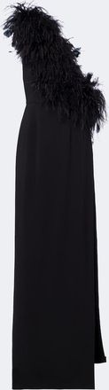 Dolce & Gabbana Feather-trimmed one-shoulder gown