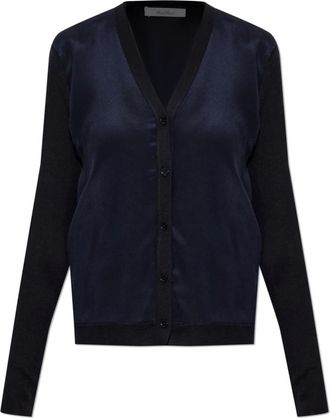 Max Mara Cardigan Ninfee - Dames - Vesten - Blauw - L - Satijn - Truien & Vesten