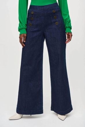 Joseph Ribkoff High Rise Wide-Leg Sailor Jean In Indigo Denim