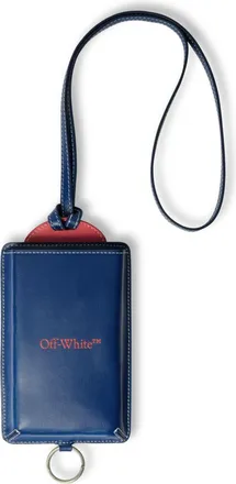 Off-white Bookish phone card holder - men - Acrylic/Calf Leather/Viscose/Polyamide/Cotton - One Size - Blue