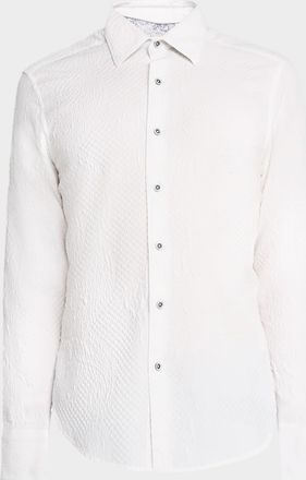 Robert Graham Mens Devonshire Paisley-Check Jacquard Button-Down Shirt