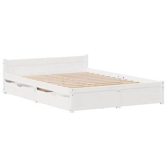 Berkfield Home Full Bed Frame without Mattress White 140x200 cm Solid Wood Pine