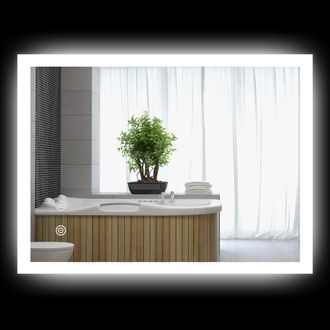 OEM Espejo De Ba&ntilde;o Con Luces Led Regulable En 3 Colores 80x60 Cm Funci&oacute;n Antivaho Funci&oacute;n De Memoria Interruptor T&aacute;ctil