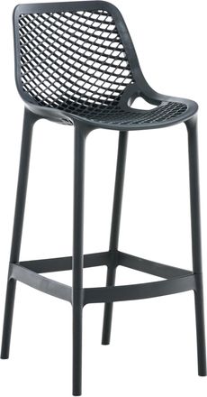 Clp Taburete para exterior con Resplado en Plástico Gris oscuro