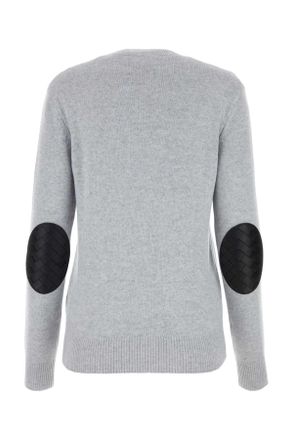 Bottega Veneta Womens Grey Stretch Cashmere Blend Sweater Grigio Maglieria