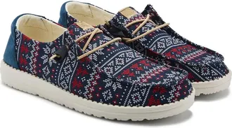 Hey Dude Wendy Winter Sweater 43536-4HQ Womens Navy Multi Slip On Shoes NIN362