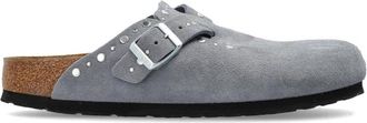 Birkenstock Boston Rivet Suede Leather - Dames - Slip ons - Blauw - 38 EU - Leer - Schoenen