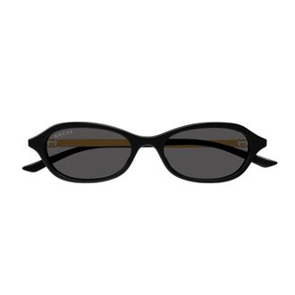 Gucci Ovale Zonnebril - Dames - Accessoires - Zwart - Maat: 52 MM