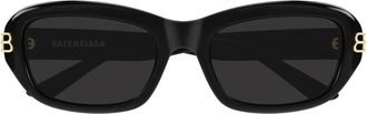 Balenciaga Bb 0471Sk Zonnebril - Dames - Zonnebrillen - Zwart - 55 MM - Accessoires