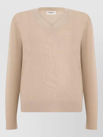 Max Mara cashmere silk wool v-neck long-sleeve sweater