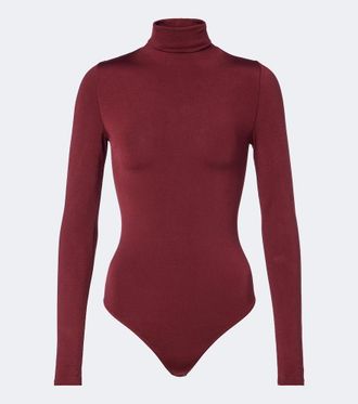 Wolford Body de cuello alto Colorado de jersey