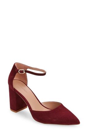 Nordstrom Paola Ankle Strap Pointed Toe Pump in Burgundy London at Nordstrom, Size 7.5