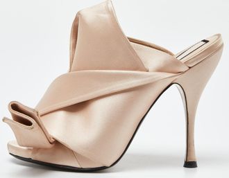N&deg;21 N&deg;21 Beige Pleated Satin Ronny Mules