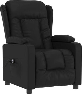 vidaXL Sillón reclinable eléctrico de cuero sintético negro Vidaxl