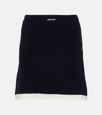 Miu Miu Cotton blend crochet miniskirt